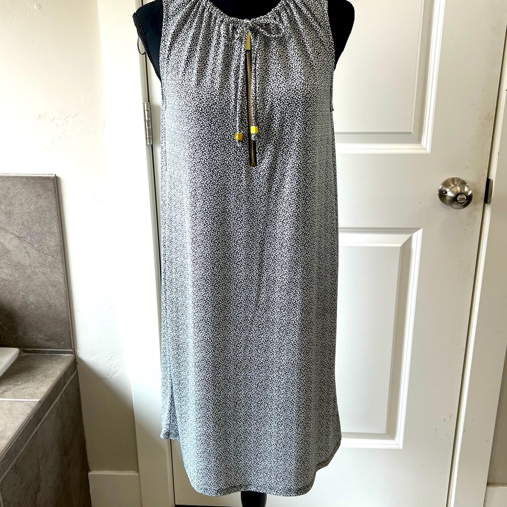Olive green floral print dress